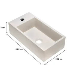 Plan Vasque Lave-Mains|Homesight Plan vasque lave-mains l.44,2 x H.12 x P.23,2 cm, béton moucheté,