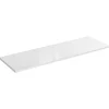 Meublorama Plan vasque NALYA 141 cm Blanc brillant et chene clair Plateau pour double meuble vasque