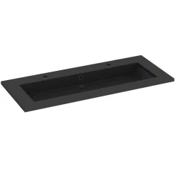 Plan vasque noir en résine l.120 cm, Calao