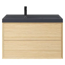 Plan Simple Vasque|GoodHome Plan vasque noir en résine l.100 cm Mila