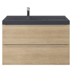 Plan Simple Vasque|GoodHome Plan vasque noir en résine l.100 cm Mila