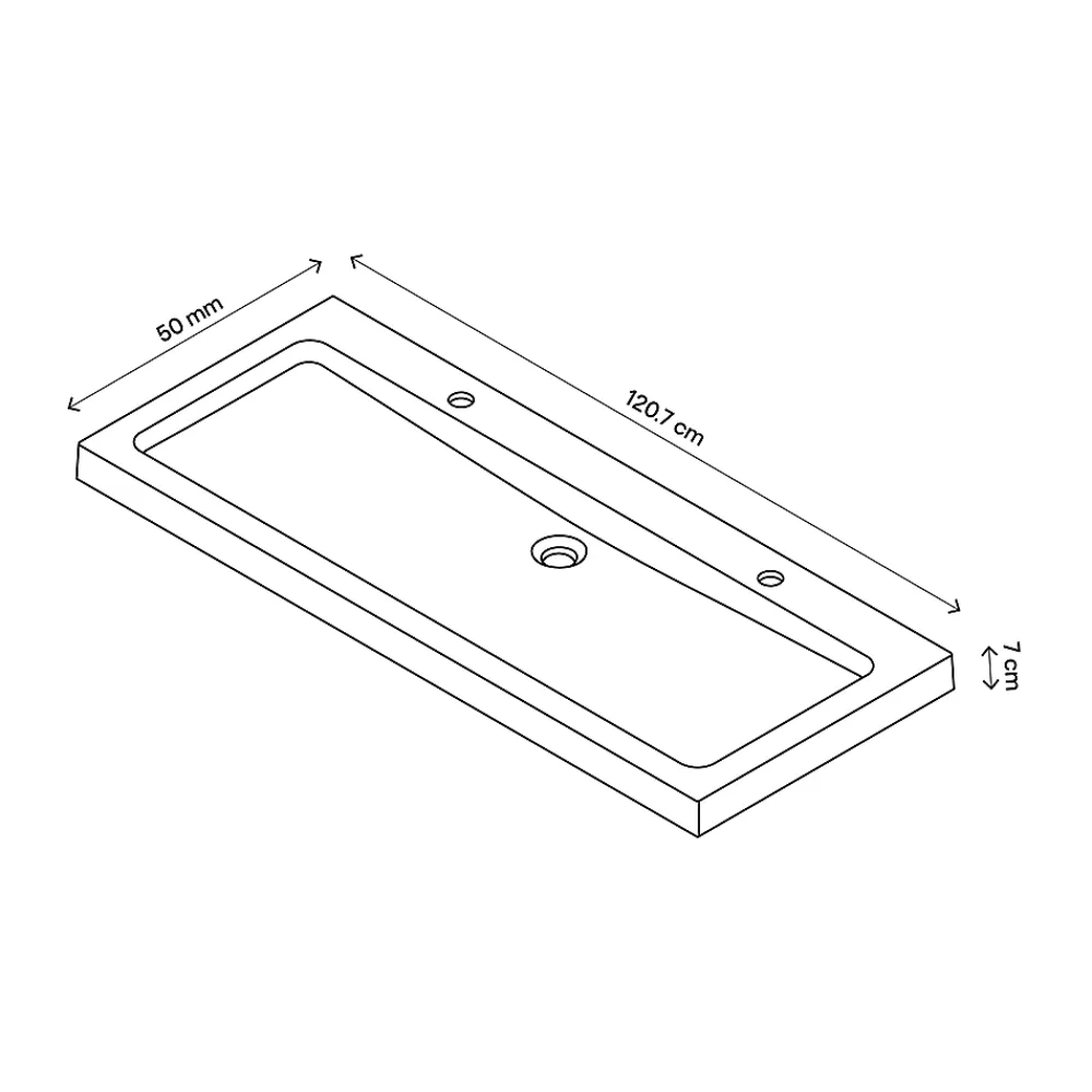 GoodHome Plan vasque noir en résine l.120 cm, Cooke & Lewis Harmon