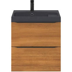 Plan Simple Vasque|GoodHome Plan vasque noir en résine l.60 cm Mila