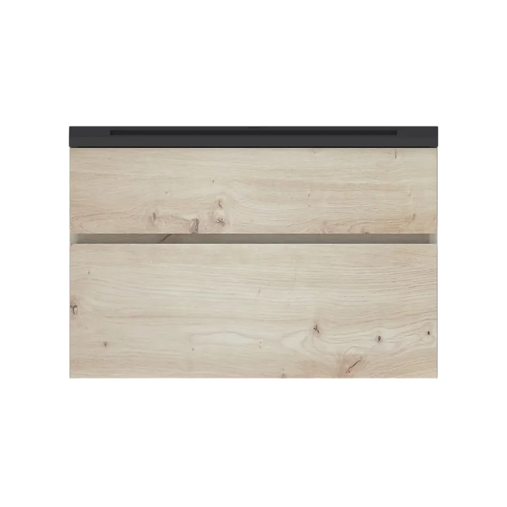 Plan vasque noir en résine faible profondeur l.90 cm, Calao