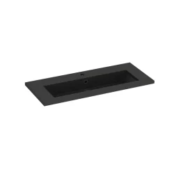 Plan vasque noir en résine faible profondeur l.90 cm, Calao