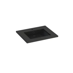 Plan vasque noir en résine l.60 cm, Calao