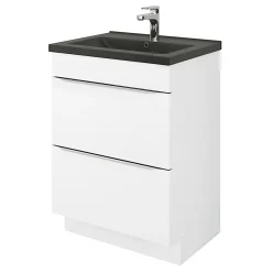 GoodHome Plan vasque noir Nira 60 cm