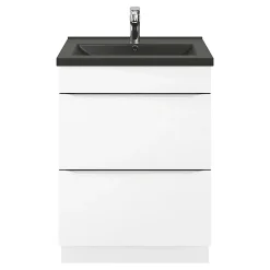GoodHome Plan vasque noir Nira 60 cm