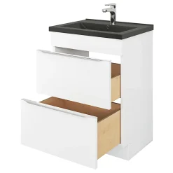 GoodHome Plan vasque noir Nira 60 cm