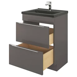 GoodHome Plan vasque noir Nira 60 cm