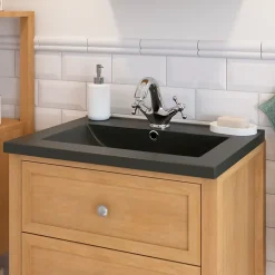 GoodHome Plan vasque noir Nira 60 cm