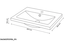 GoodHome Plan vasque noir Nira 60 cm