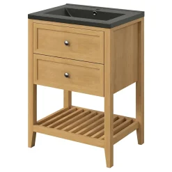 GoodHome Plan vasque noir Nira 60 cm