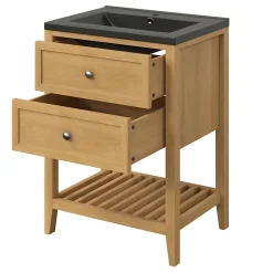 GoodHome Plan vasque noir Nira 60 cm