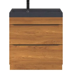 GoodHome Plan vasque noir Mila 80 cm