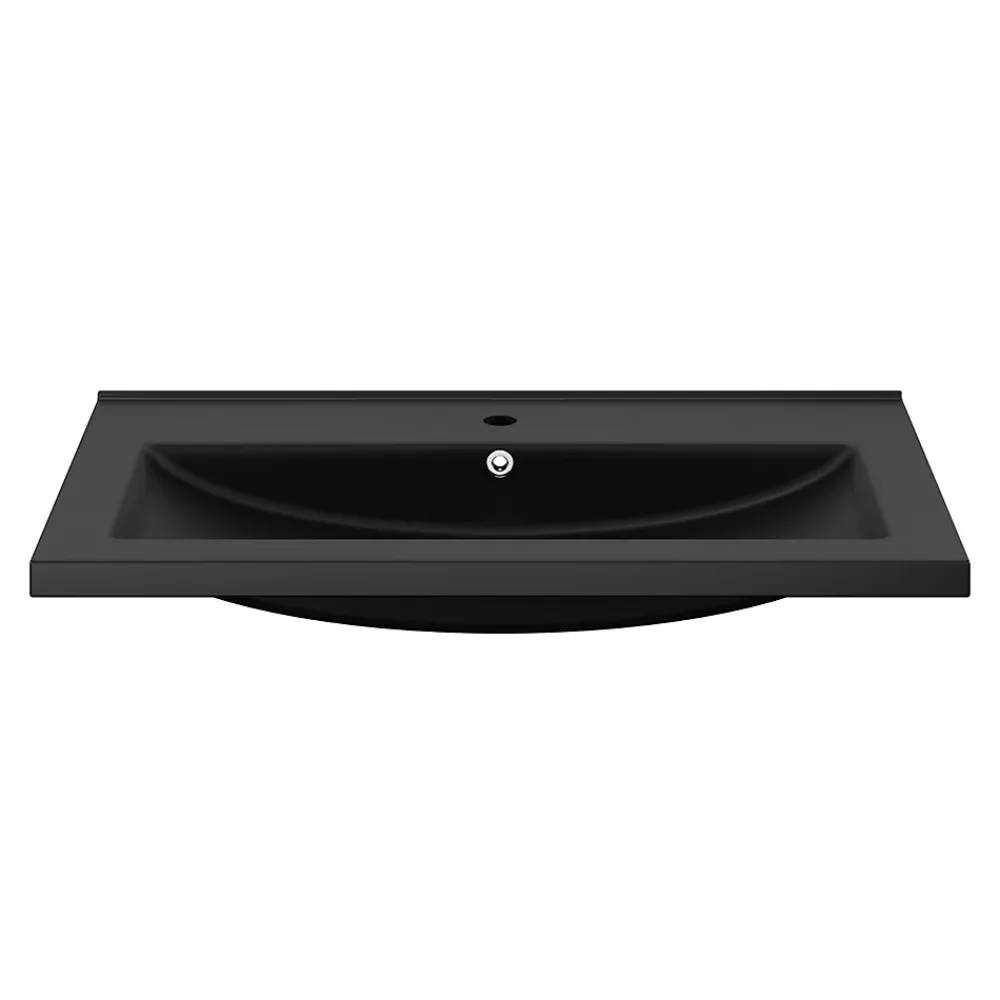 Plan Simple Vasque|GoodHome Plan vasque noir Nira 80 cm