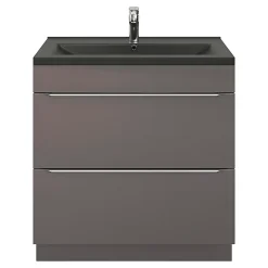 Plan Simple Vasque|GoodHome Plan vasque noir Nira 80 cm
