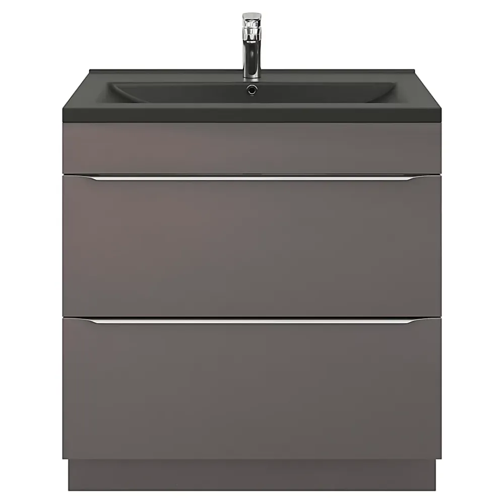 Plan Simple Vasque|GoodHome Plan vasque noir Nira 80 cm