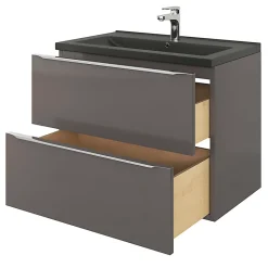 Plan Simple Vasque|GoodHome Plan vasque noir Nira 80 cm