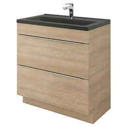 Plan Simple Vasque|GoodHome Plan vasque noir Nira 80 cm