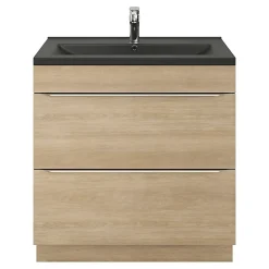 Plan Simple Vasque|GoodHome Plan vasque noir Nira 80 cm