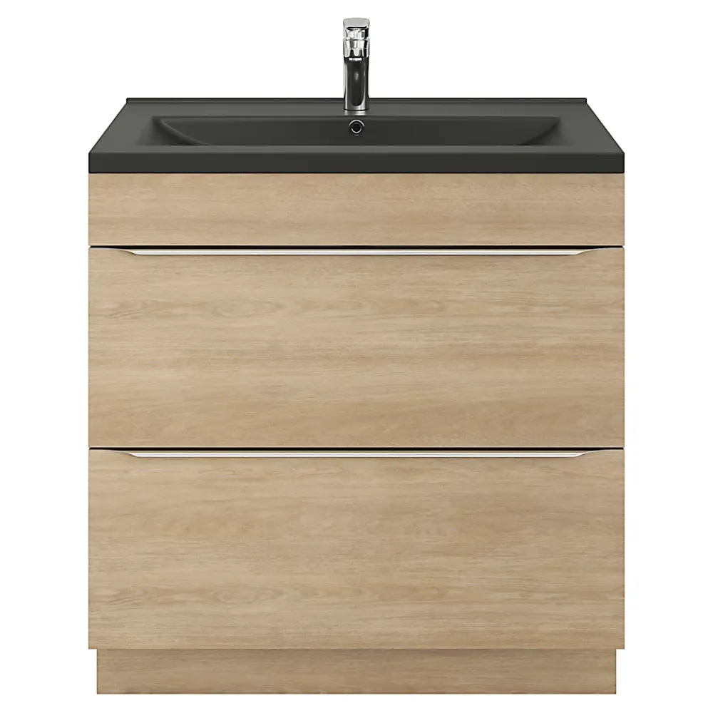 Plan Simple Vasque|GoodHome Plan vasque noir Nira 80 cm