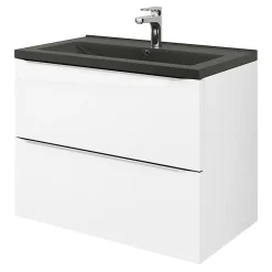 Plan Simple Vasque|GoodHome Plan vasque noir Nira 80 cm