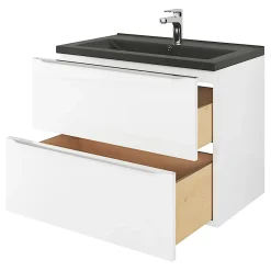 Plan Simple Vasque|GoodHome Plan vasque noir Nira 80 cm