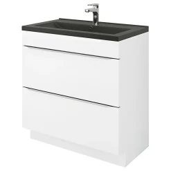 Plan Simple Vasque|GoodHome Plan vasque noir Nira 80 cm