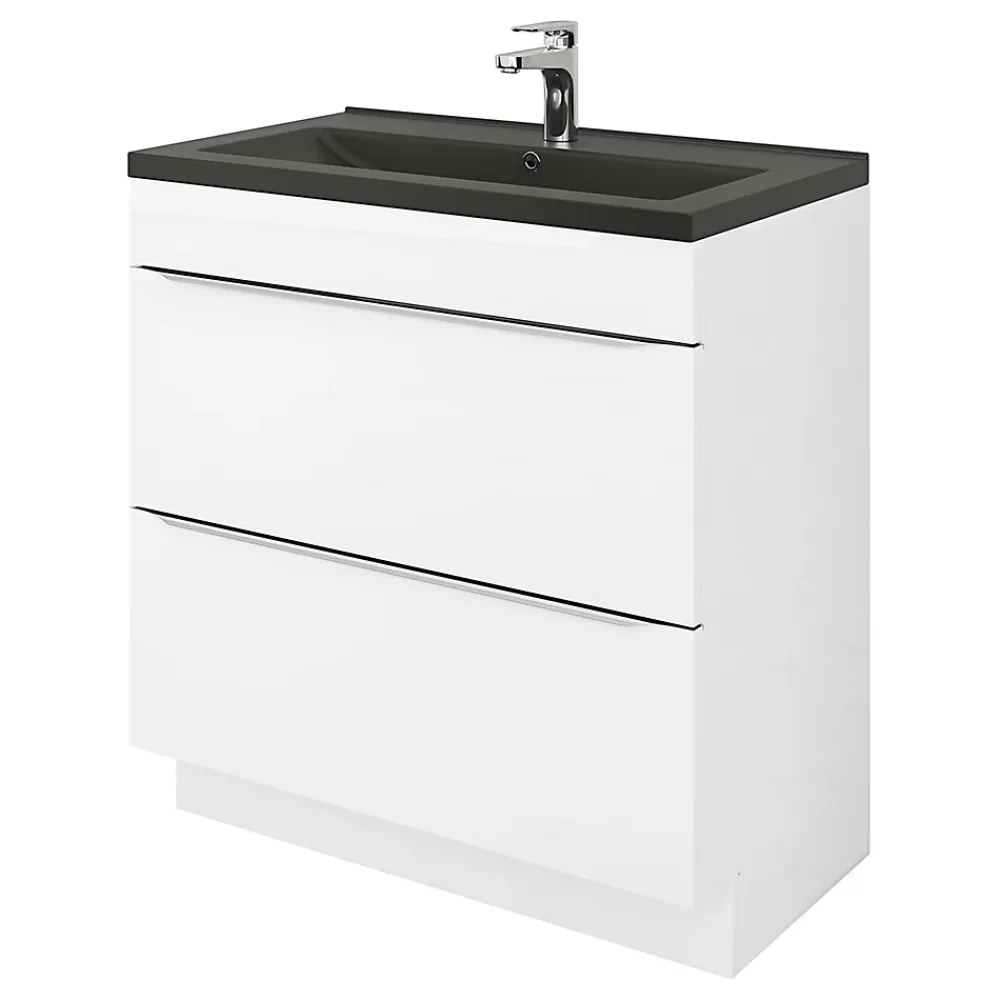 Plan Simple Vasque|GoodHome Plan vasque noir Nira 80 cm