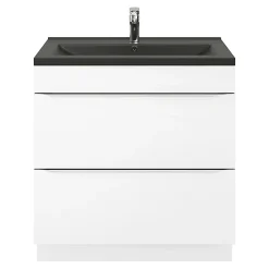 Plan Simple Vasque|GoodHome Plan vasque noir Nira 80 cm