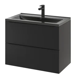 Plan Simple Vasque|GoodHome Plan vasque noir Nira 80 cm