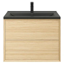 Plan Simple Vasque|GoodHome Plan vasque noir Nira 80 cm