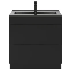 Plan Simple Vasque|GoodHome Plan vasque noir Nira 80 cm