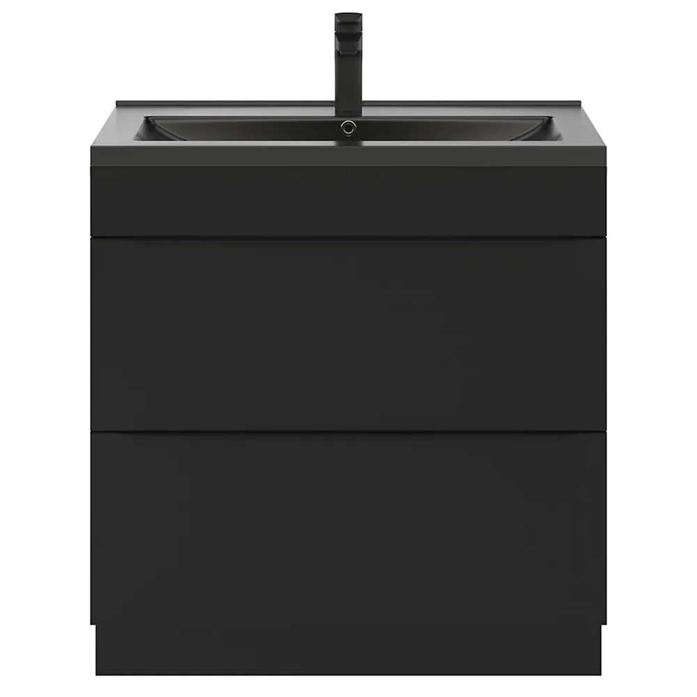 Plan Simple Vasque|GoodHome Plan vasque noir Nira 80 cm