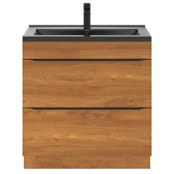 Plan Simple Vasque|GoodHome Plan vasque noir Nira 80 cm