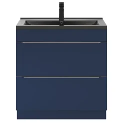 Plan Simple Vasque|GoodHome Plan vasque noir Nira 80 cm