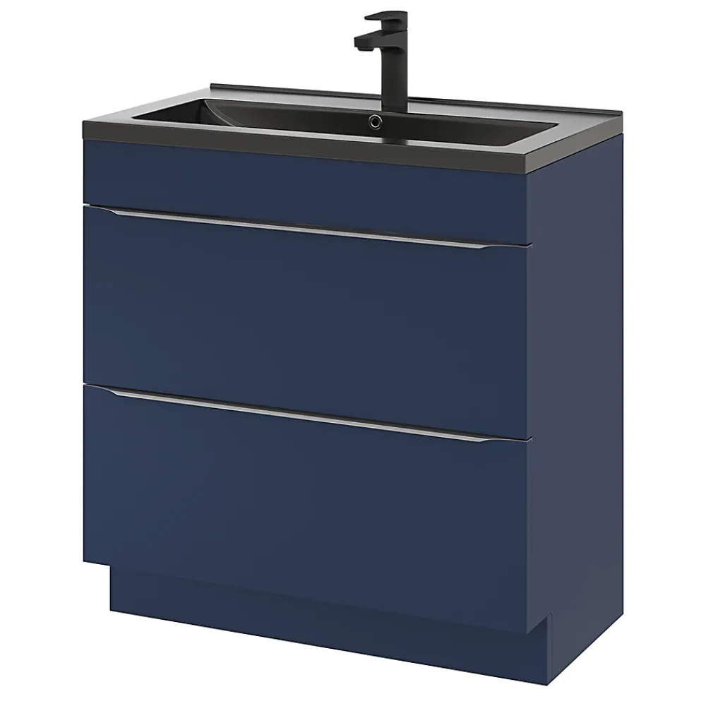 Plan Simple Vasque|GoodHome Plan vasque noir Nira 80 cm