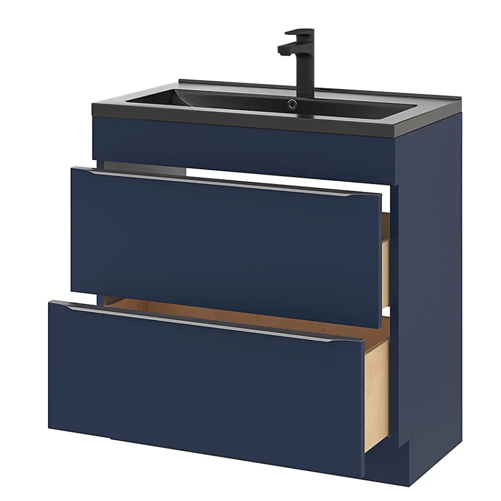 Plan Simple Vasque|GoodHome Plan vasque noir Nira 80 cm
