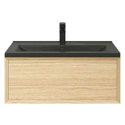 Plan Simple Vasque|GoodHome Plan vasque noir Nira 80 cm
