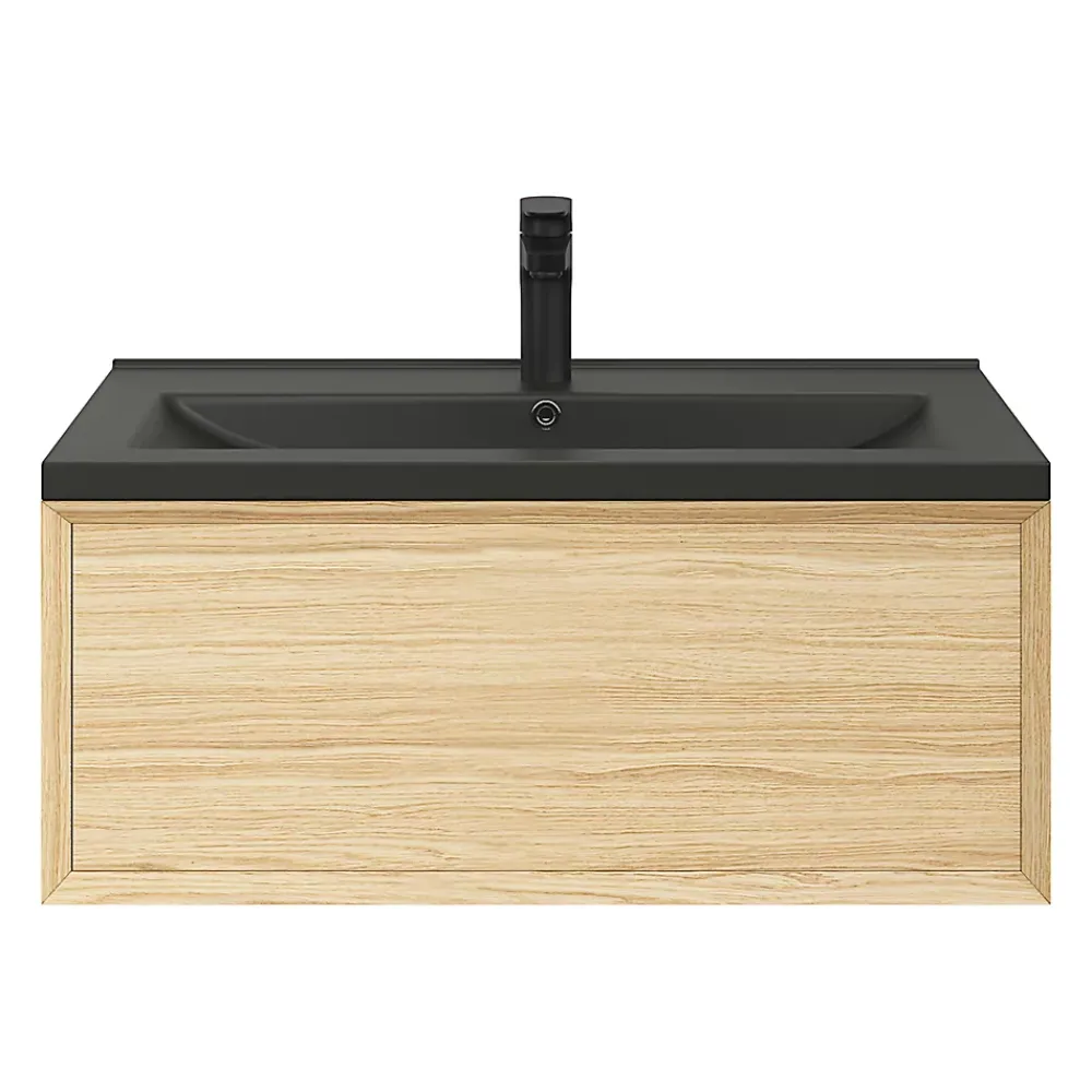 Plan Simple Vasque|GoodHome Plan vasque noir Nira 80 cm