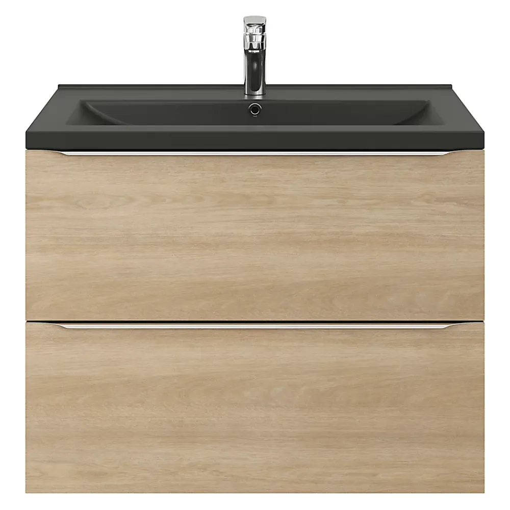 Plan Simple Vasque|GoodHome Plan vasque noir Nira 80 cm