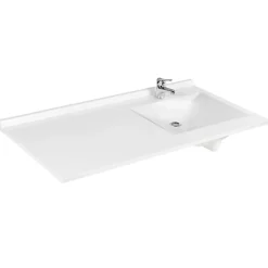 Plan Simple Vasque|Cuisibane Plan vasque RESIPLAN - 124 cm avec vasque déportée à droite