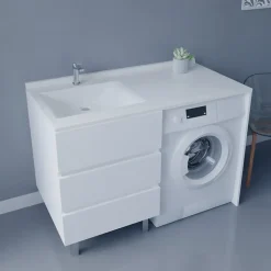 Cuisibane Plan vasque RESIPLAN - 124 cm avec vasque déportée à gauche