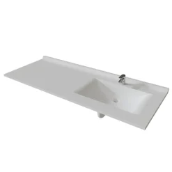 Plan Simple Vasque|Cuisibane Plan vasque RESIPLAN - 151 cm avec vasque déportée à droite