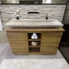 C-Negoce Plan vasque simple beige en travertin Provence - 120 x 45 x 10 cm -