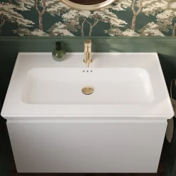 Plan Simple Vasque|GoodHome Plan vasque simple blanc en céramique l.80 cm, Endell