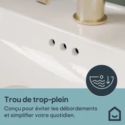 Plan Simple Vasque|GoodHome Plan vasque simple blanc en céramique l.80 cm, Endell