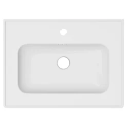 GoodHome Plan vasque simple blanc en céramique l.60 cm, Endell