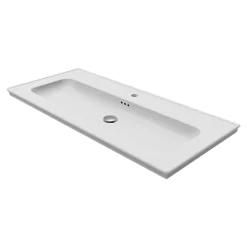 Plan Simple Vasque|GoodHome Plan vasque simple blanc en céramique l.100 cm, Endell